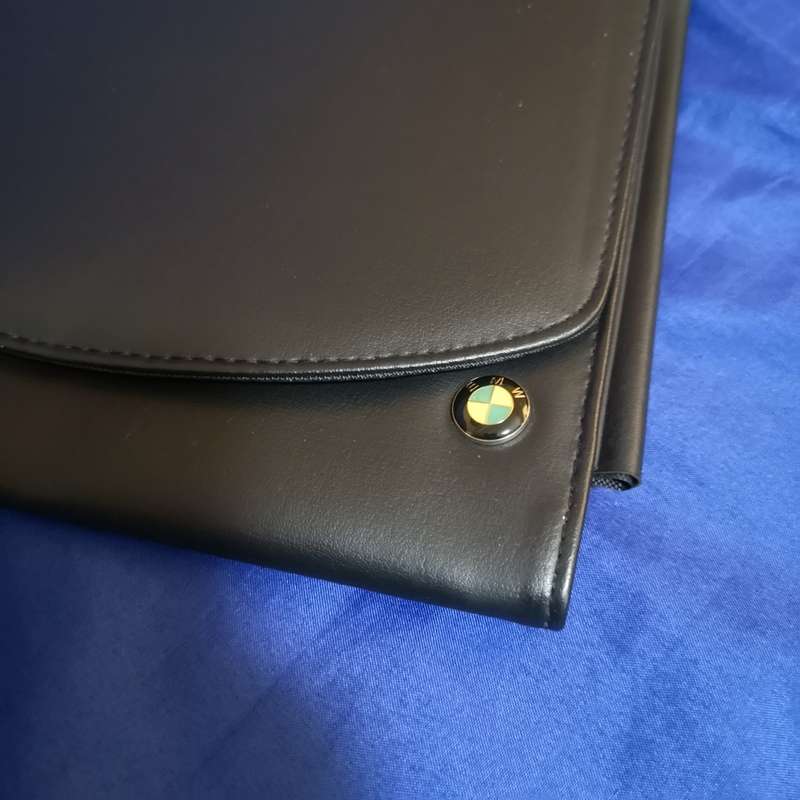 BMW Owners Manual Book Case Owners Guide Black Leather OEM GOOD CONDITION