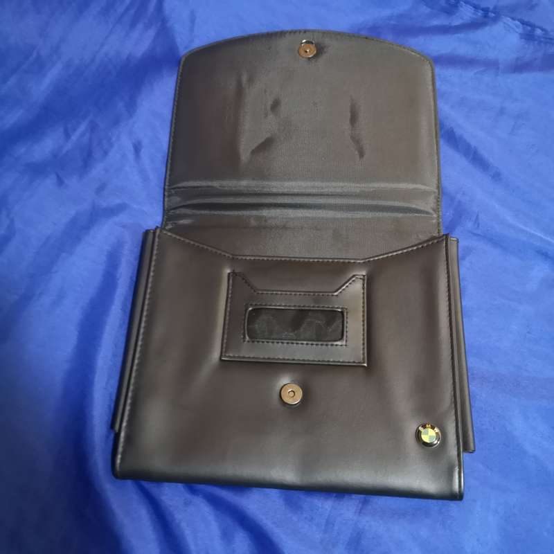 BMW Owners Manual Book Case Owners Guide Black Leather OEM GOOD CONDITION