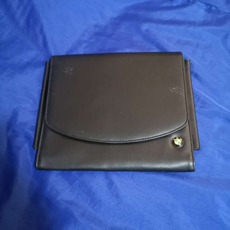 BMW Owners Manual Book Case Owners Guide Black Leather OEM GOOD CONDITION