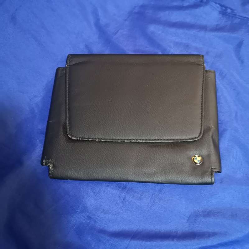 BMW Owners Manual Book Case Owners Guide Black Leather OEM GOOD CONDITION