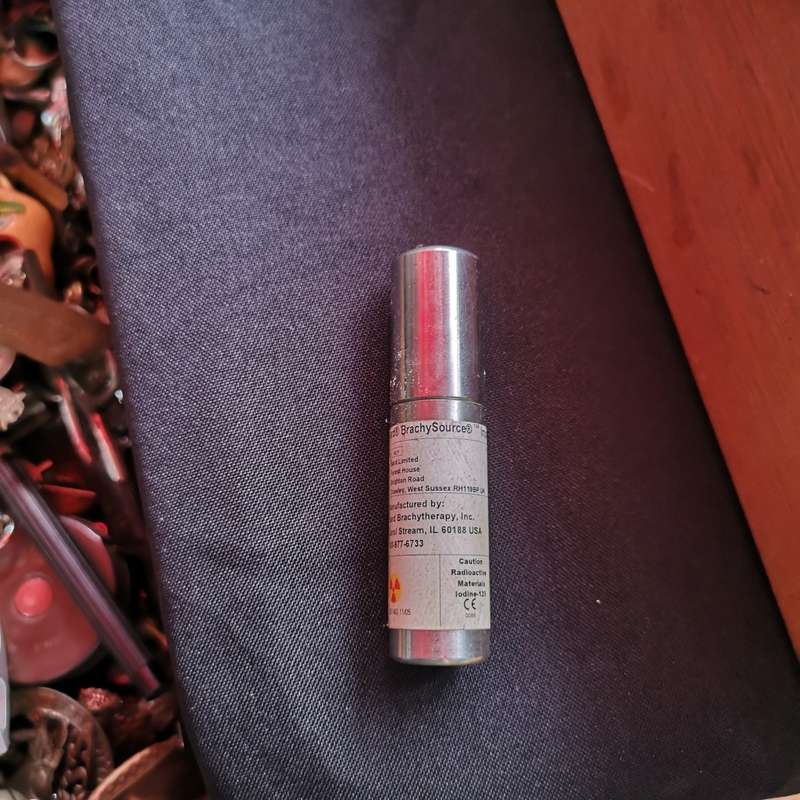 Miniature Stainless steel storage tube, heavy gauge, threaded lid.