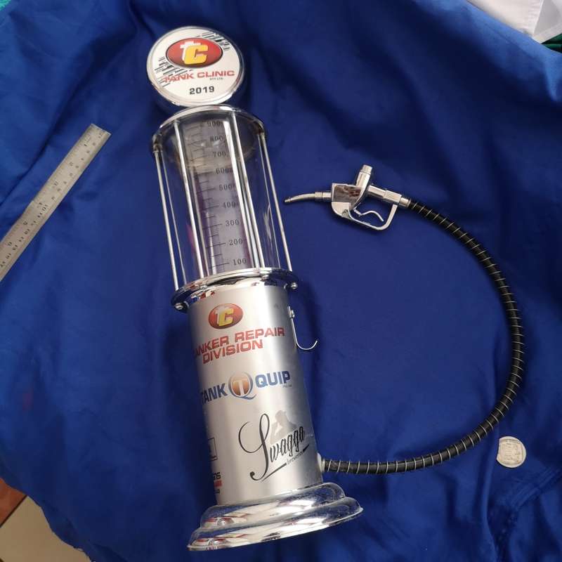 Silver Finish Bar Butler Liquor Pump Dispenser. Branded `Tank Clinic`