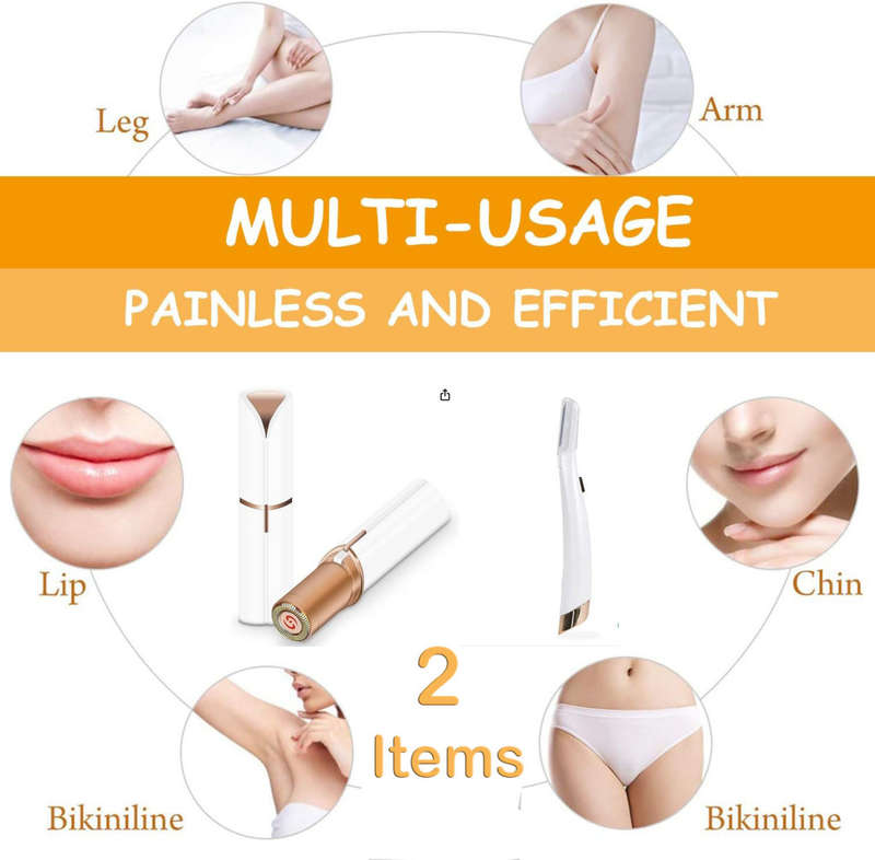 Portable Hair Removal Machine for Women with lighted non vibrating fine razor.