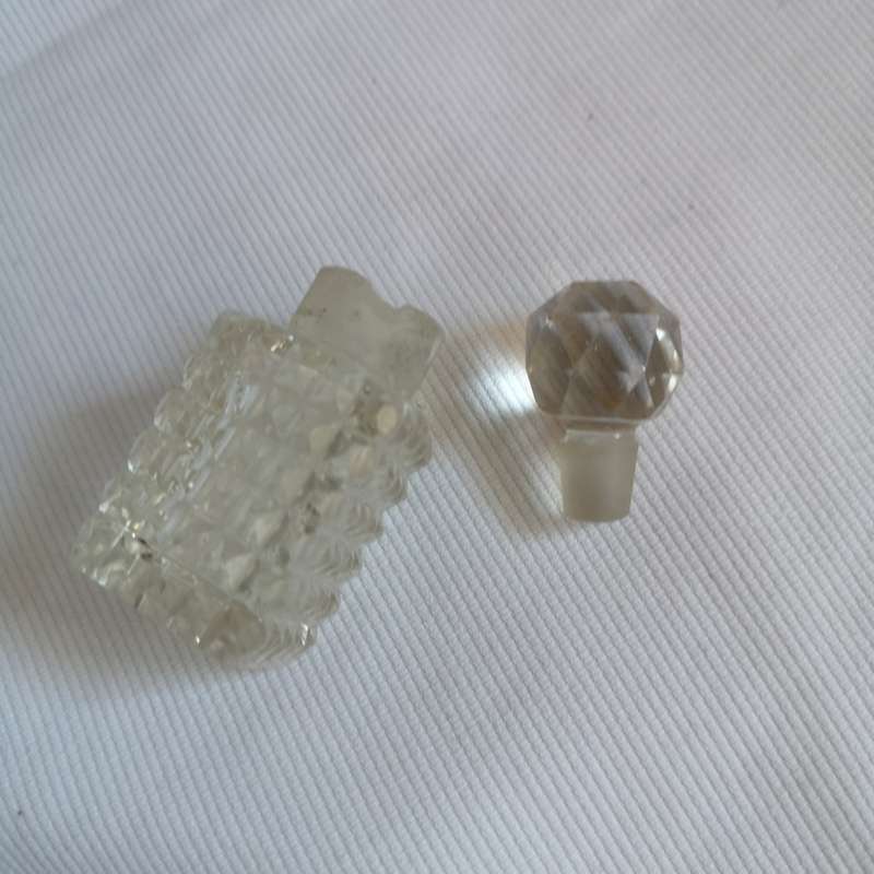 Antique Miniature Cut Clear Crystal Scent Perfume Bottle