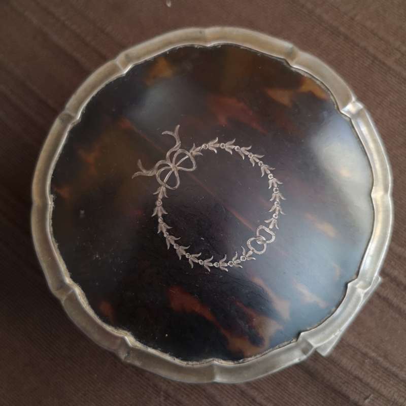 1920s Rare Find Sterling Silver Tortoiseshell Jewellery box