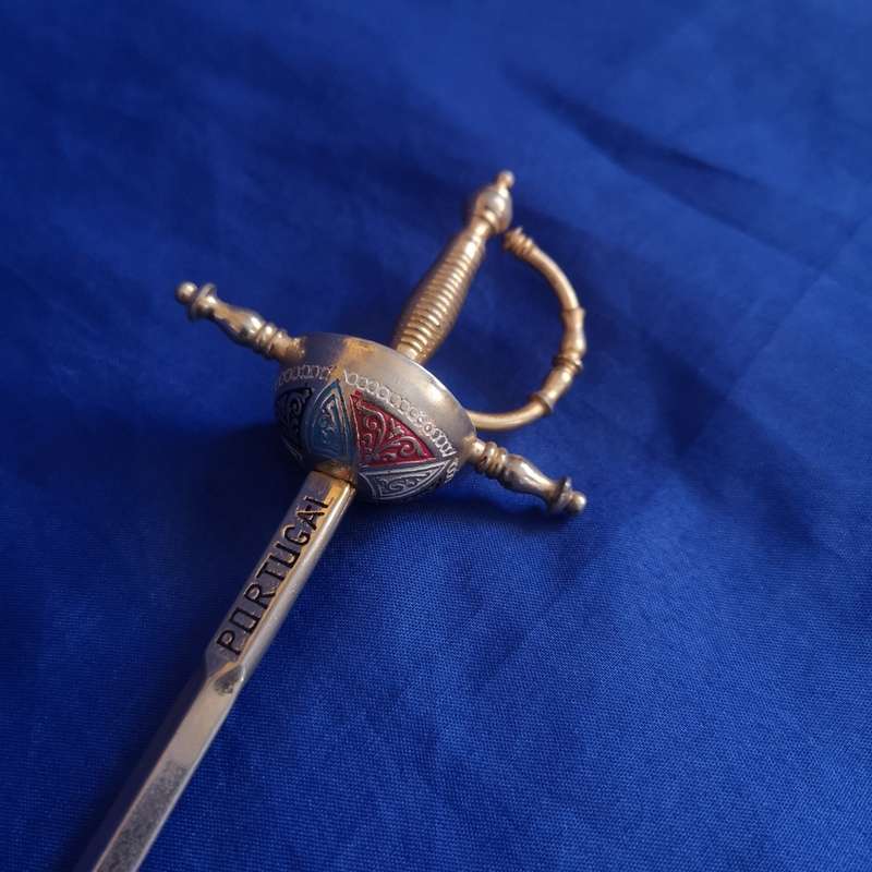 Vintage Toledo Rapier Sword Ornate Letter Opener 8.5` Portugal