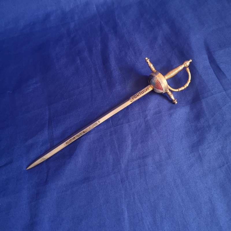 Vintage Toledo Rapier Sword Ornate Letter Opener 8.5` Portugal