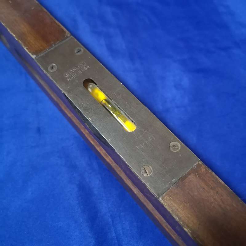 VINTAGE STANLEY 24` LEVEL-MADE IN U.S.A. OF GENUINE CHERRY WOOD W BRASS ACCENTS