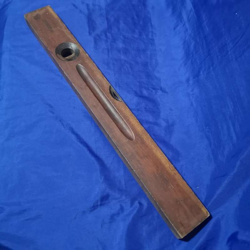 VINTAGE STANLEY 24` LEVEL-MADE IN U.S.A. OF GENUINE CHERRY WOOD W BRASS ACCENTS