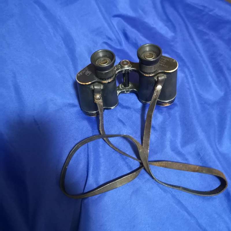 WW2 Carl Zeiss Jena 6x30 Binoculars `Dienstglas` with original leather strap.