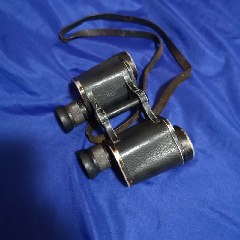 WW2 Carl Zeiss Jena 6x30 Binoculars `Dienstglas` with original leather strap.