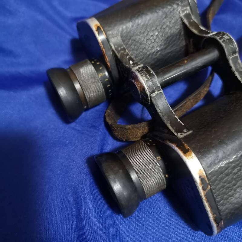 WW2 Carl Zeiss Jena 6x30 Binoculars `Dienstglas` with original leather strap.
