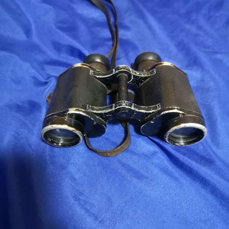 WW2 Carl Zeiss Jena 6x30 Binoculars `Dienstglas` with original leather strap.