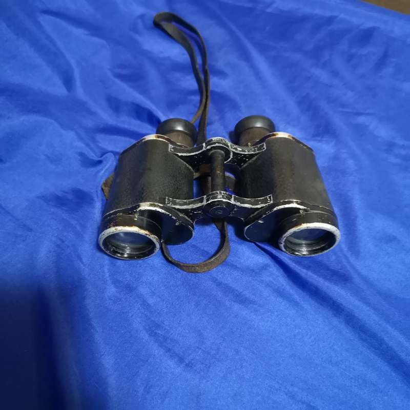 WW2 Carl Zeiss Jena 6x30 Binoculars `Dienstglas` with original leather strap.