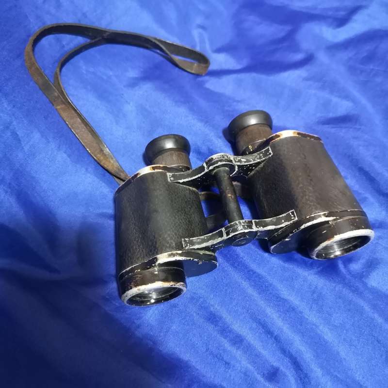 WW2 Carl Zeiss Jena 6x30 Binoculars `Dienstglas` with original leather strap.