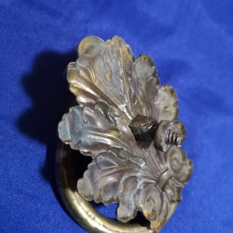 Antique Brass Drop Ring Drawer Pull Handle. 2 available