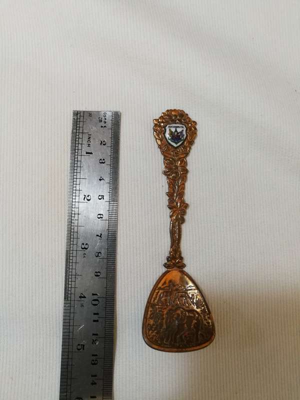 Unique Copper South Africa Decorative Spoon With Elephants/Gazelles