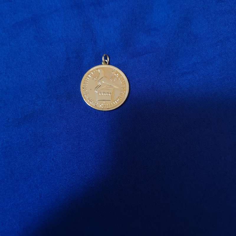 Southern Rhodesia 1 Schilling 1948 coin pendant. King George The Sixth