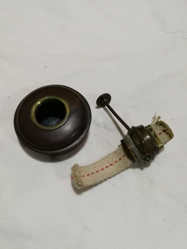 Vintage Jewelers Brass Tabletop Lamp Heater Light. hallmarked