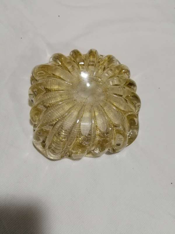VINTAGE MURANO GLASS ASHTRAY /BOWL AVENTURINE GOLD VENETIAN GLASS