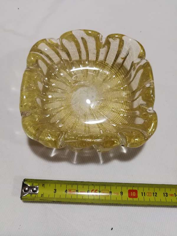 VINTAGE MURANO GLASS ASHTRAY /BOWL AVENTURINE GOLD VENETIAN GLASS