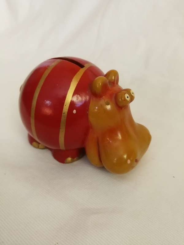 Vintage Hippo coin bank