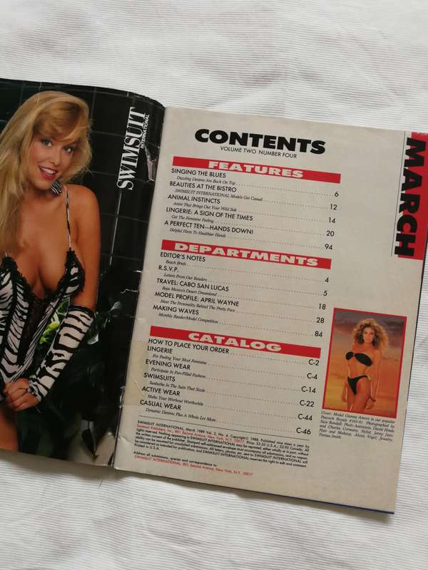 SWIMSUIT INTERNATIONAL MARCH 1989 VOL. 2 NUMBER 4 APRIL WAYNE GIANNA AMORE