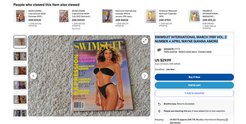 SWIMSUIT INTERNATIONAL MARCH 1989 VOL. 2 NUMBER 4 APRIL WAYNE GIANNA AMORE