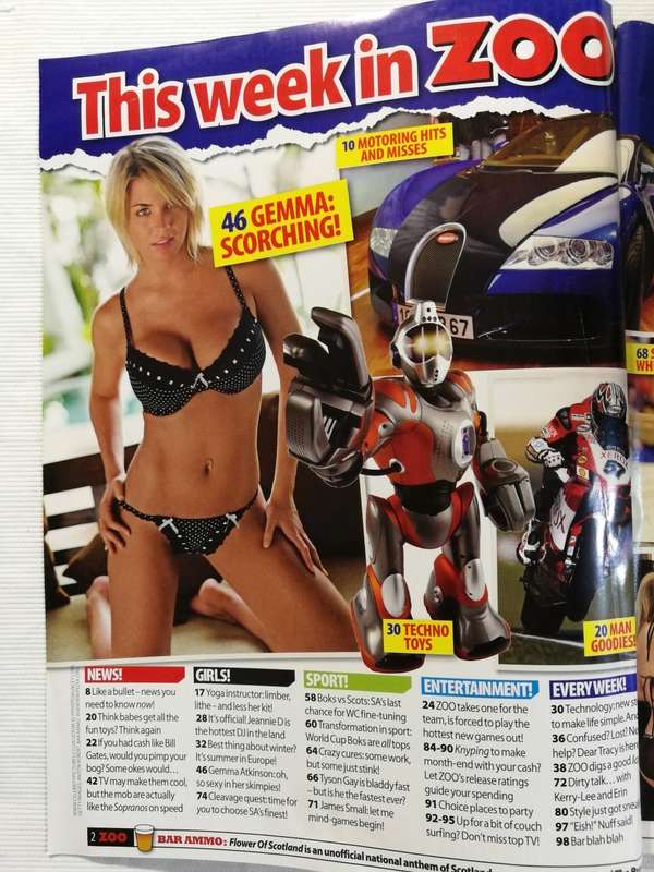 ZOO Weekly Magazine- Issue 43 (Gemma) August 2007. Discontinued Magazine
