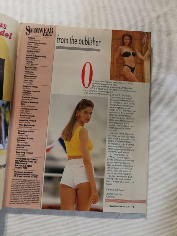 CANDICE DALY SWIMWEAR USA Magazine June 1990 HI GRADE! Venus Swimsuits