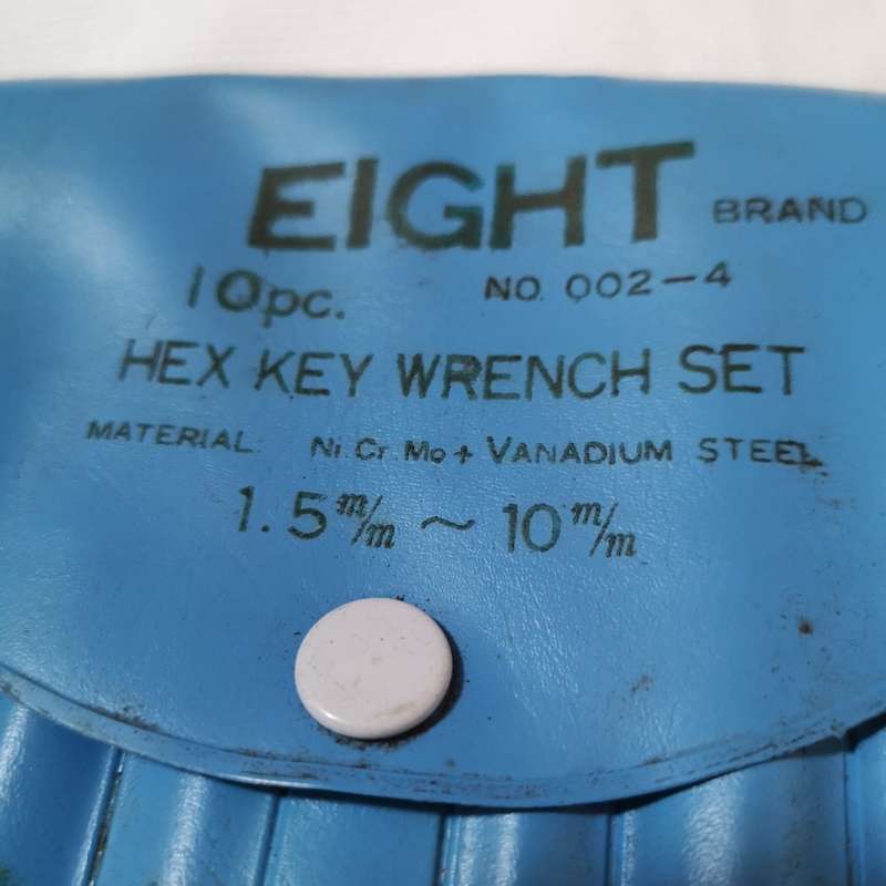 EIGHT Brand - Hex Key Set - 1.5mm to 10mm (10 Piece) CrVanadium