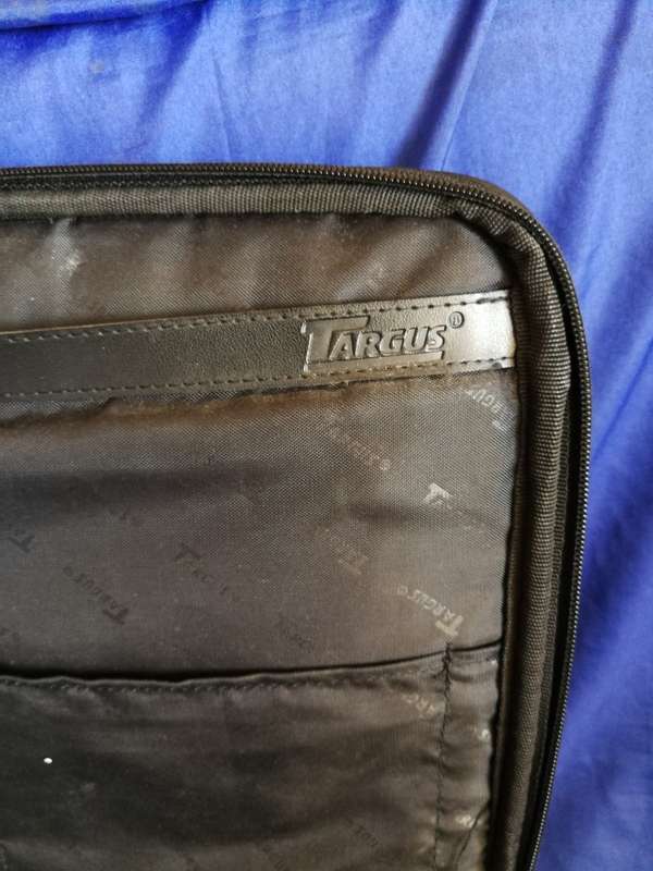 Targus Professional Black Leather Laptop Bag- Brief Case combo OCU2 Dual laptop Compartment