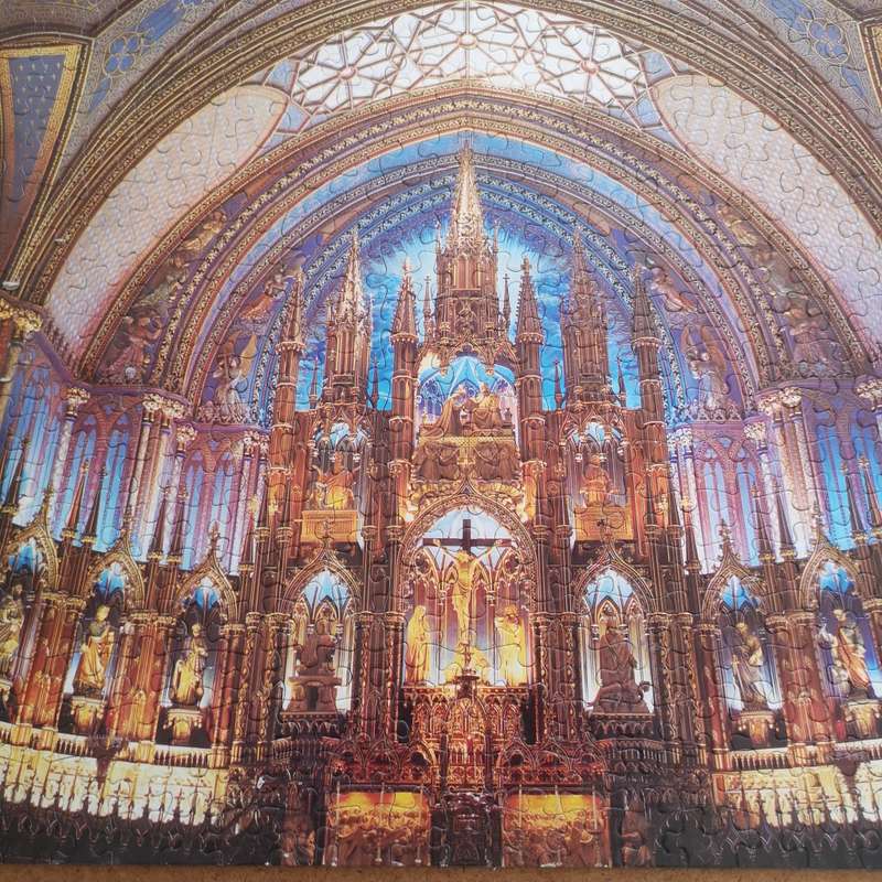 Puzzle: Notre-Dame Basilica, Montreal. Puzzle mounted for a frame