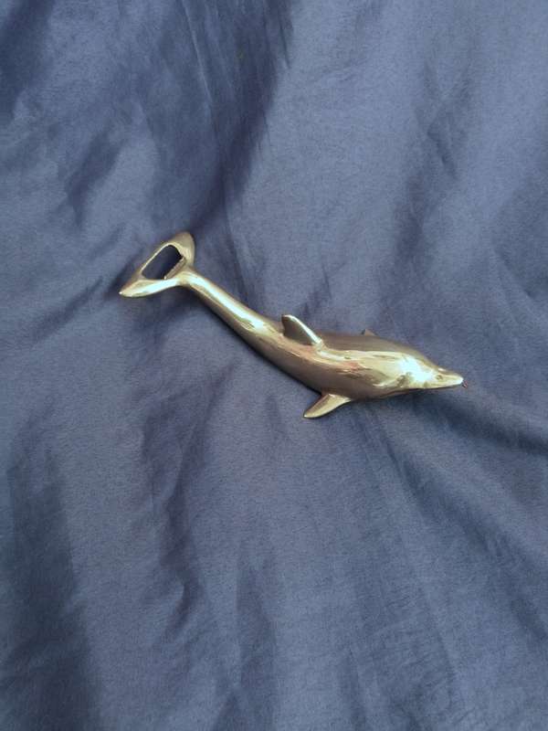 Silver-plated Dolphin bottle opener- Vintage
