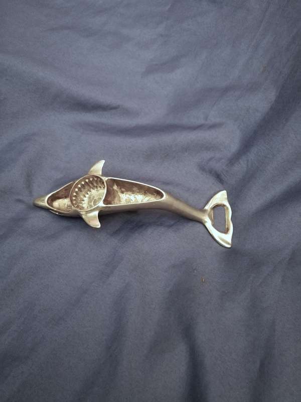 Silver-plated Dolphin bottle opener- Vintage