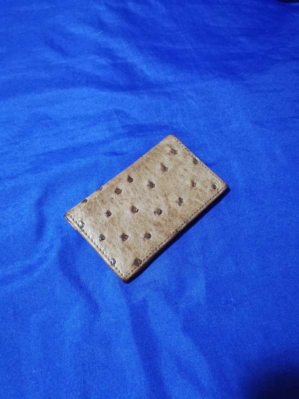 Ostrich Leather Business Card Holder/ Card wallet