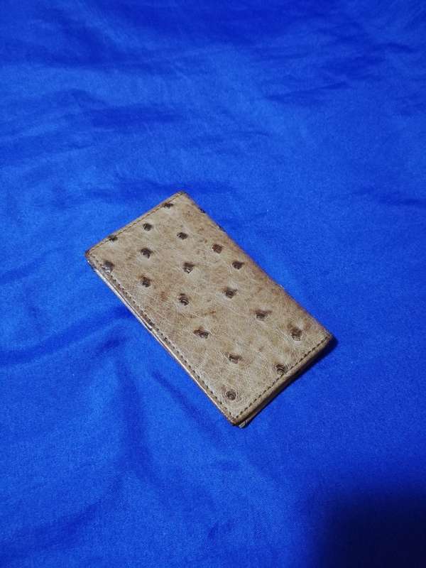 Ostrich Leather Business Card Holder/ Card wallet