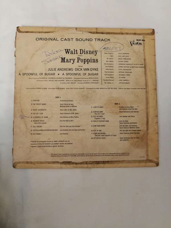 Mary Poppins - Original Cast Soundtrack - Vinyl LP Record- Julie Andrews -