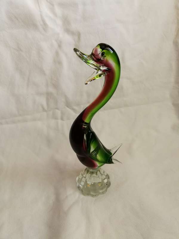 Sculpture Gosling Glass Murano Statue Figurine- Italy