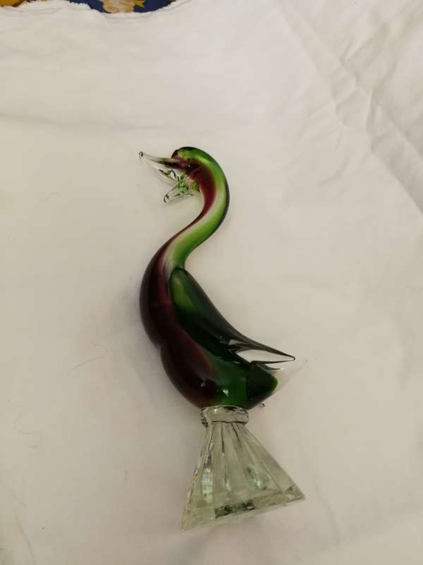 Sculpture Gosling Glass Murano Statue Figurine- Italy