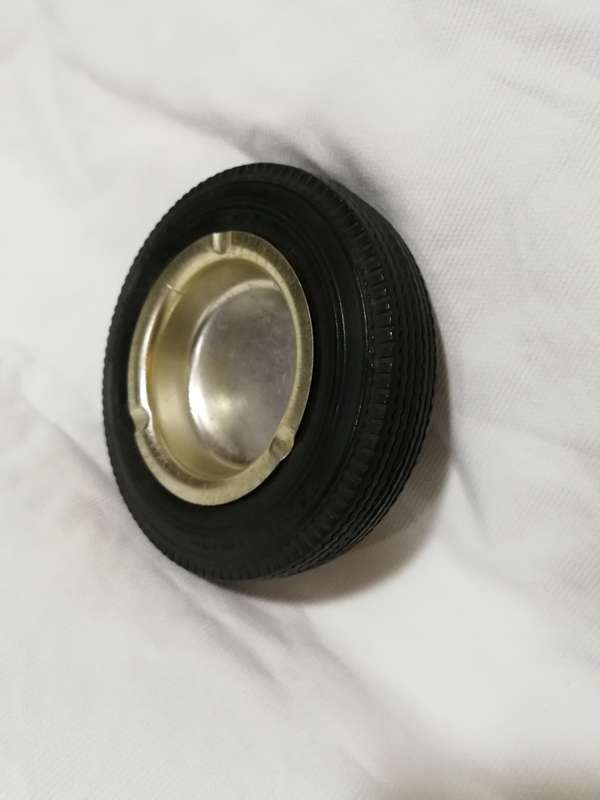 Vintage `India Super` metal insert tyre Ashtray 70s
