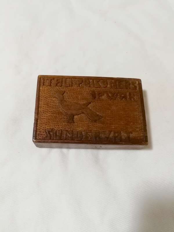 WW2 Italian Prisoners of War hand carved box with slide cover. 1940s when they were sent to SA