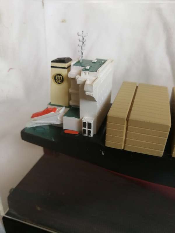Vintage 1990 90s MSC Rafaela Container Vessel Model Collectible with Display Case. Boardroom item