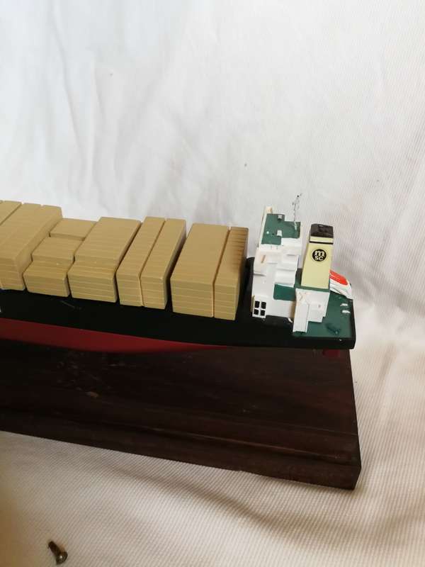 Vintage 1990 90s MSC Rafaela Container Vessel Model Collectible with Display Case. Boardroom item