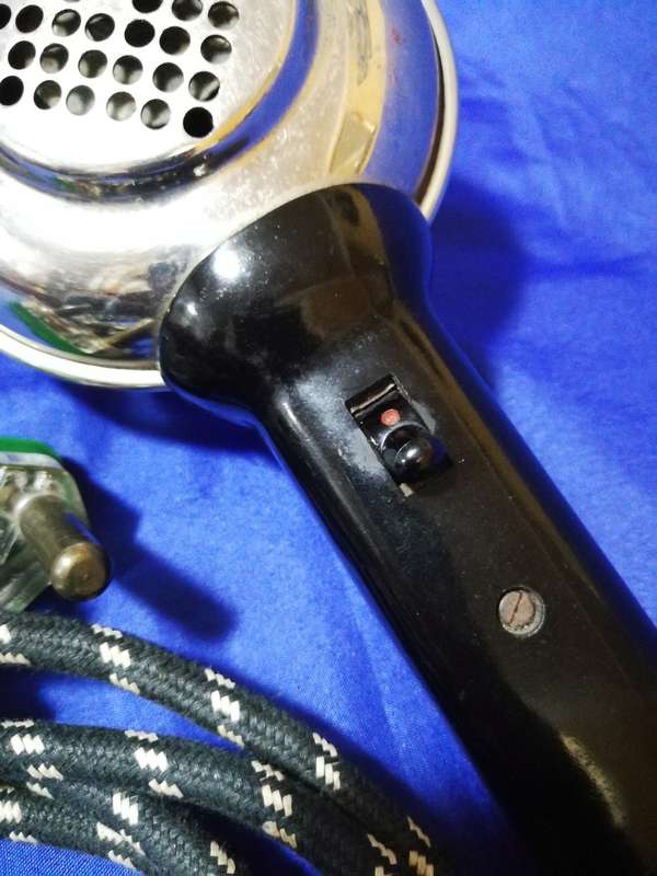 Vintage Hair dryer Chrome . Original cable