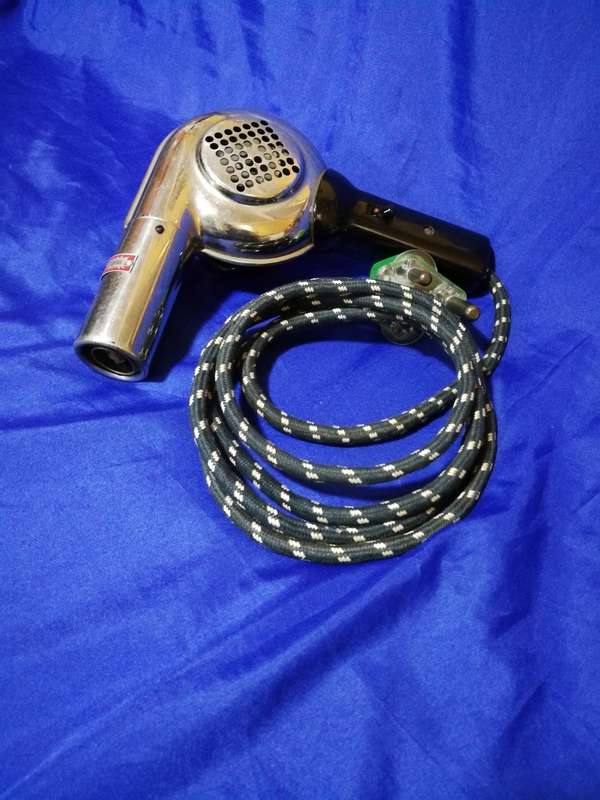 Vintage Hair dryer Chrome . Original cable