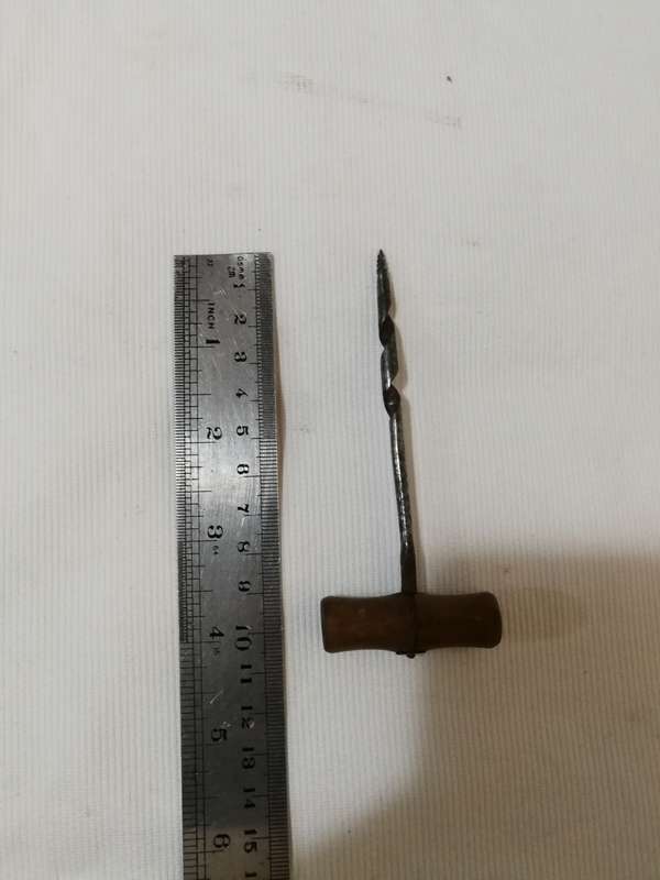 Antique Wooden Handled Twist Gimlet/ awl
