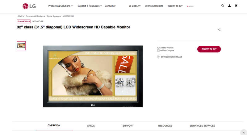 32 inch LG M3203CG HD LCD TFT Digital Signage Monitor/ Gaming.