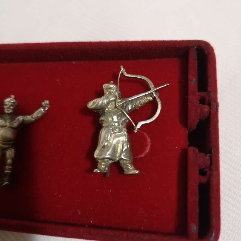 Vintage Chinese Silver pin badges- set of 3