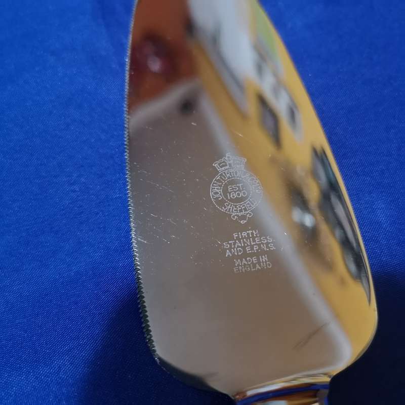 Vintage John Turton & Co Sheffield Cake Lifter- Firth Stainless & EPNS  Made in England